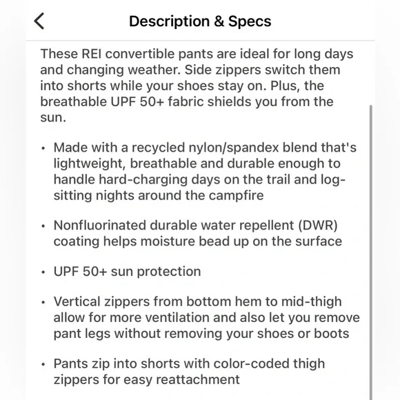 REI co-op sahara convertible pants size 6 - Picture 8 of 16